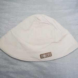 VTG Disney Baby Winnie the Pooh Bucket Hat Cream 0-3M Cotton Sun Hat
